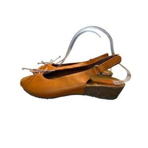 Sergio Tomani Slingback Sandals Women's Sz 8.5 Orange Balletcore Dressy Coquette